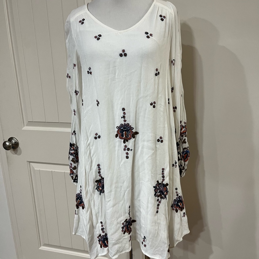 Free People Oxford embroidered mini dress